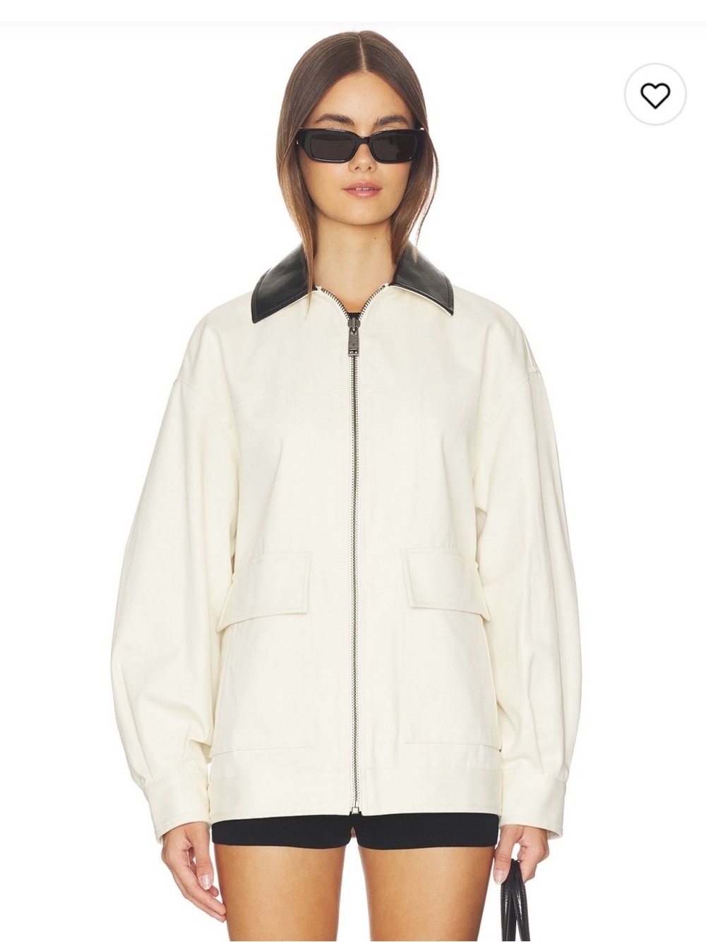 Anine Bing Cream Holden Jacket with Black Collar